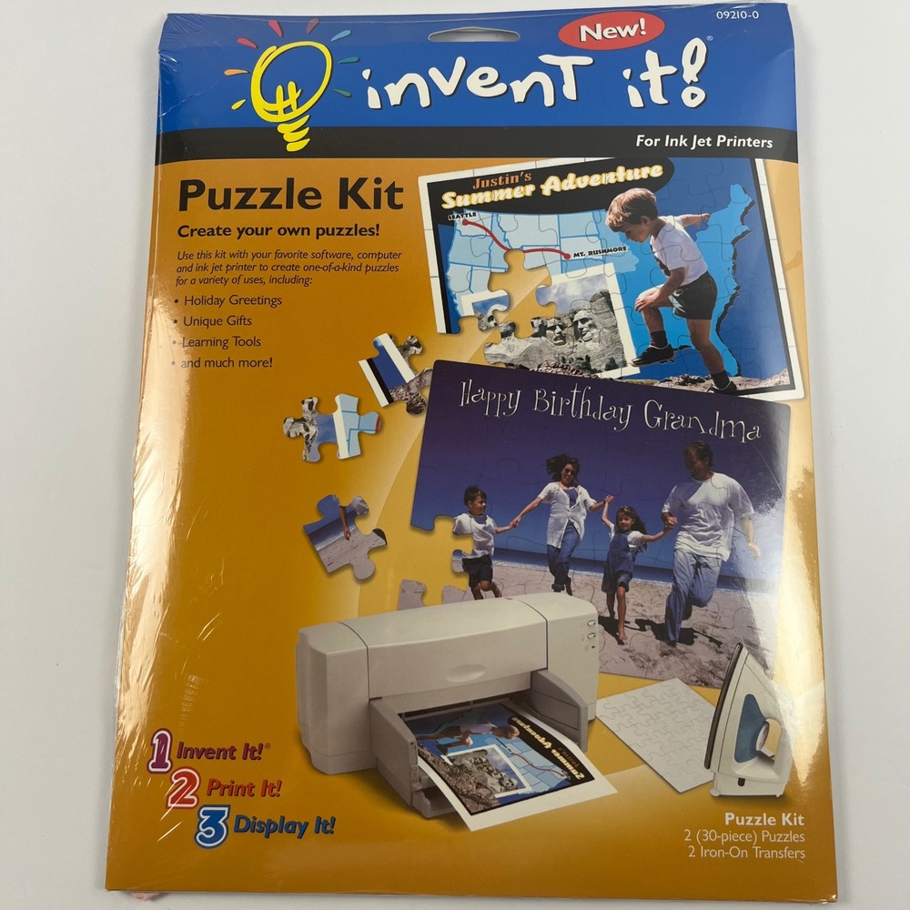Invent It! DIY Puzzle Kit Vintage 1999 Inkjet Printer Custom Craft Set 09210-0 - Picture 1 of 5